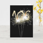 Carte 106e anniversaire Sparklers en noir (Fleur jaune)
