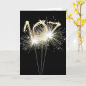 Carte 107e anniversaire Sparklers en noir (Fleur jaune)