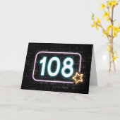 Carte 108e anniversaire néon Connexion mur de briques (Fleur jaune)