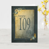 Carte 109e Anniversaire vintage (Fleur jaune)