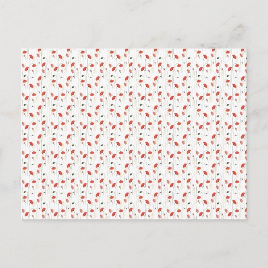 Carte (10,8 cm x 14,2 cm) - Red Floral Pattern (Devant)