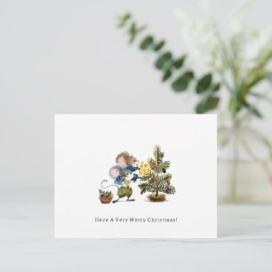 Carte (10,8 x 14,2 cm) - Double petit Mice Christm