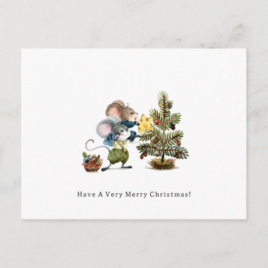 Carte (10,8 x 14,2 cm) - Double petit Mice Christm (Devant)