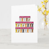 Carte 10 Anniversaire du travail Cartoon Chats (Fleur jaune)