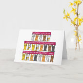 Carte 10 Anniversaire du travail Cartoon Chats (Fleur jaune)