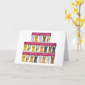 Carte 10 Anniversaire du travail Félicitations Chats (Fleur jaune)