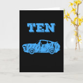 Carte 10 ans 10e anniversaire Boy Muscle Voiture (Fleur jaune)