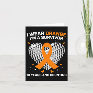 Carte 10 ans Cancer Libre Leucémie Survivant Cadeaux Ora