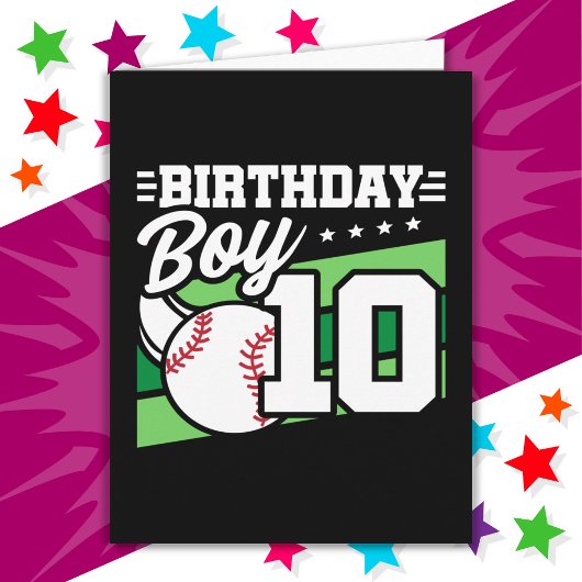 Carte 10 ans de la fête de baseball thème 10e anniversai