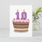 Carte 10 ans sur le gâteau d'anniversaire (Debout devant)