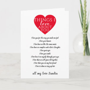 Carte 10 raisons J'aime Noël valentines photo cadeau