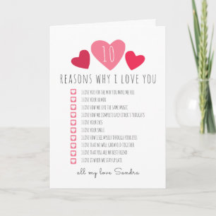Carte 10 raisons J'aime Noël valentines photo cadeau