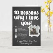 Carte 10 raisons Je t'aime maman Fête des Mères annivers (Fleur jaune)