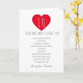 Carte 10 raisons pour lesquelles j'aime cadeau photo de  (Fleur jaune)