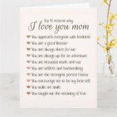 Carte 10 raisons pour lesquelles je t'aime maman Cadeau  (Fleur jaune)