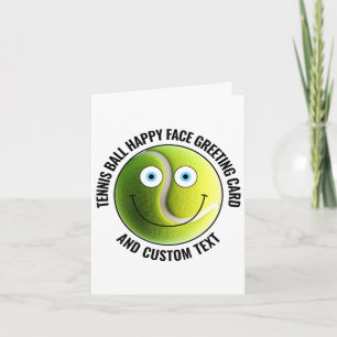 Carte 10 x Tennis personnalisés YEUX BLEUS Visage Heureu