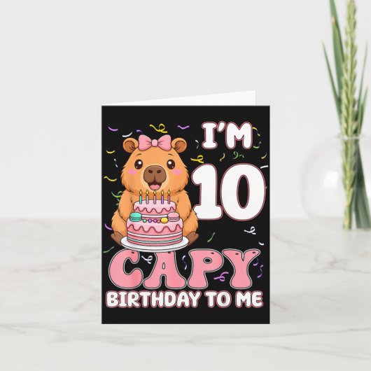 Carte 10 Years Old Capy Birthday To Me 10th Birthday Cap (Devant)