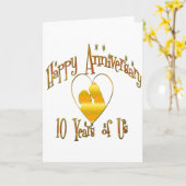 Carte 10e anniversaire (Fleur jaune)