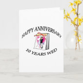 Carte 10e ANNIVERSAIRE (Fleur jaune)