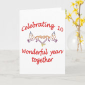 Carte 10e ANNIVERSAIRE (Fleur jaune)