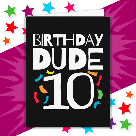 Carte 10e anniversaire 10 ans Anniversaire de enfant Dud
