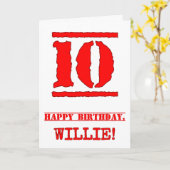 Carte 10e anniversaire : Amusant, Timbre en caoutchouc r (Fleur jaune)