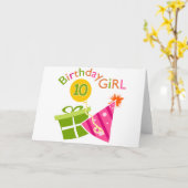 Carte 10e anniversaire - Anniversaire fille (Fleur jaune)