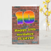 Carte 10e anniversaire : Arc-en-ciel amusant inspiré par (Fleur jaune)