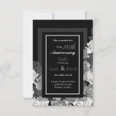 Carte 10e anniversaire argent, noir & blanc tirage rose (Devant)