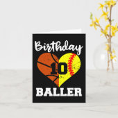 Carte 10e Anniversaire Baller Fun 10 Anniversaire Softba (Fleur jaune)