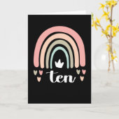 Carte 10e anniversaire Boho Rainbow Party Enfants 10 ans (Fleur jaune)