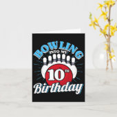 Carte 10e anniversaire Bowling Thème Bowling Into Annive (Fleur jaune)