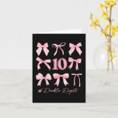 Carte 10e anniversaire Coquette Bow Double chiffres Anni (Fleur jaune)