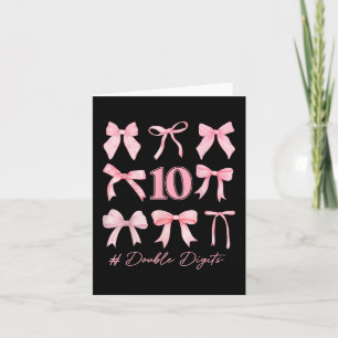Carte 10e anniversaire Coquette Bow Double chiffres Anni