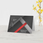 Carte 10e anniversaire d'affaires en niveaux de gris Fél (Fleur jaune)