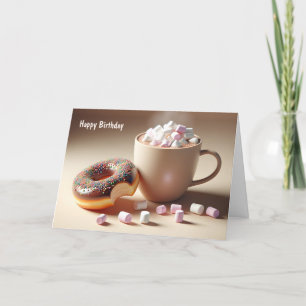 Carte 10e anniversaire de cacao chaud et beigne