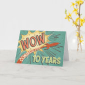 Carte 10e anniversaire de l'employé Style de bande dessi (Fleur jaune)