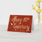 Carte 10e anniversaire de l'employé - Texte Tourbillonna (Fleur jaune)