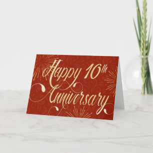 Carte 10e anniversaire de l'employé - Texte Tourbillonna