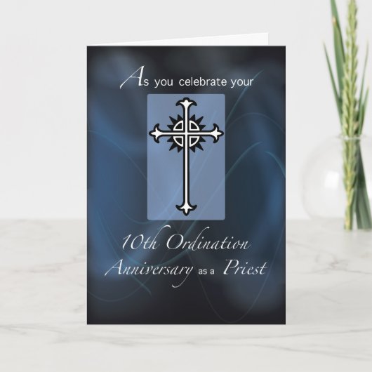 Carte 10e anniversaire de l'Ordination du prêtre (Devant)