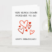Carte 10e anniversaire de mariage Dix Ans (Devant)