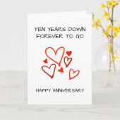 Carte 10e anniversaire de mariage Dix ans (Fleur jaune)