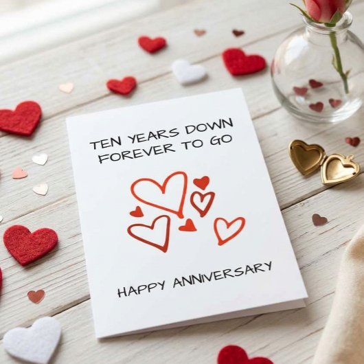 Carte 10e anniversaire de mariage Dix Ans