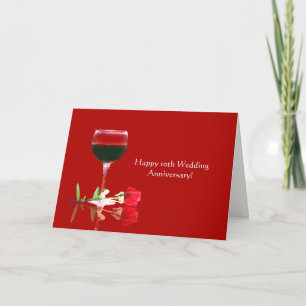 Carte 10e anniversaire de mariage élégant et heureux