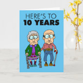 Carte 10e anniversaire de Mariage vieilli (Fleur jaune)