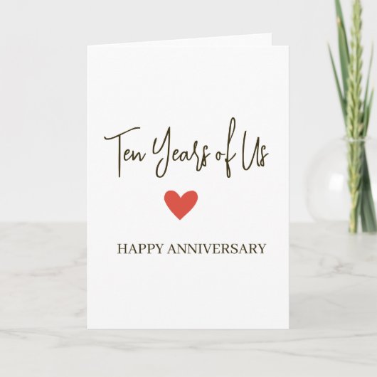 Carte 10e anniversaire – Dix ans ensemble (Devant)