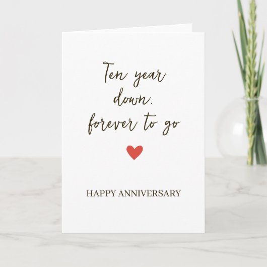 Carte 10e anniversaire – Dix ans passés, l'éternité à ve (Devant)