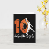 Carte 10e anniversaire double chiffres dix basket-ball p (Fleur jaune)