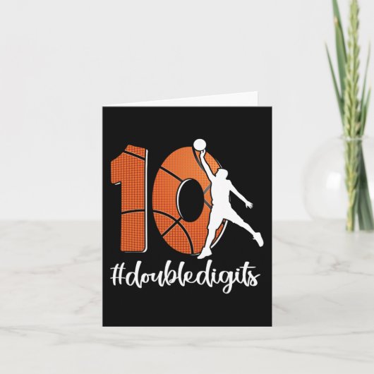Carte 10e anniversaire Double chiffres Dix Basket Pour G (Devant)