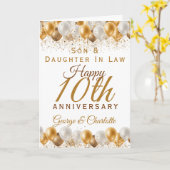 Carte 10e anniversaire du Mariage Fils fille Ballons (Fleur jaune)